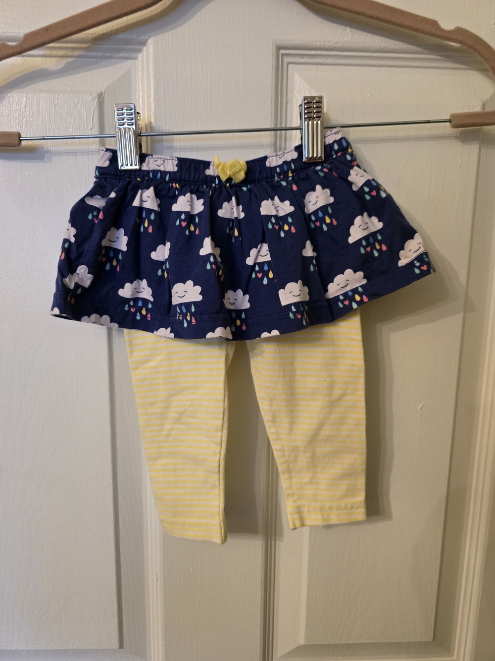 Carter's Navy Smiling Cloud Baby Pants with Colorful Raindrops